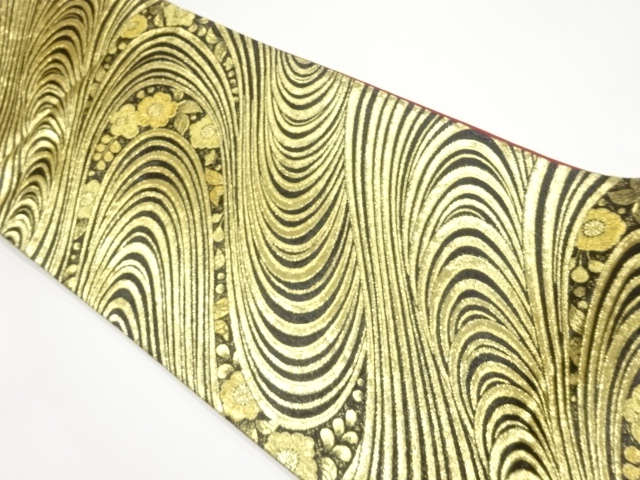 JAPANESE FUKURO OBI / WOVEN FLORAL PLANTS